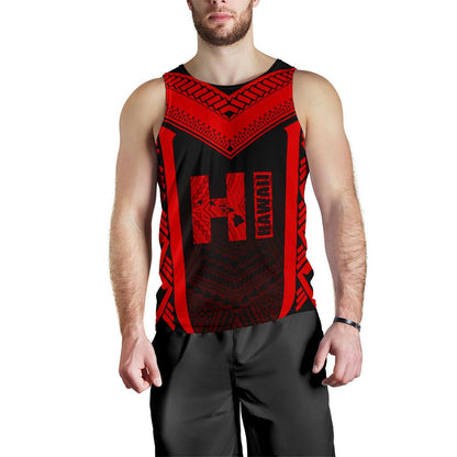 Hawaiian Kanaka Polynesian Men's Tank Top Active Red