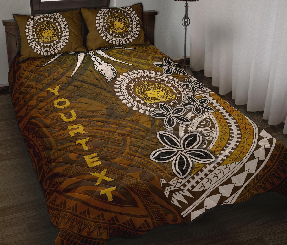 Samoa Custom Personalised Quilt Bed Sets Polynesian Boar Tusk