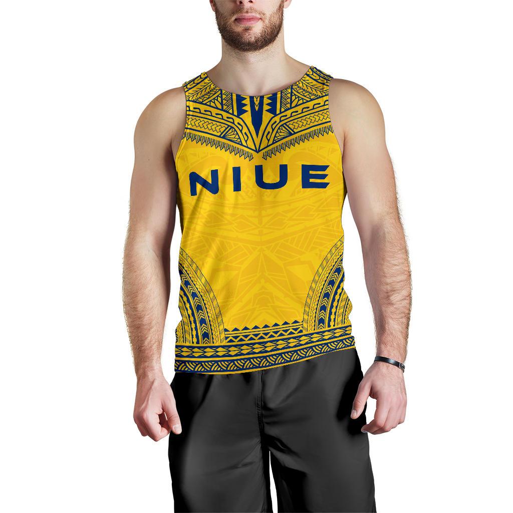 Niue Men's Tank Top Polynesian Chief Flag Version