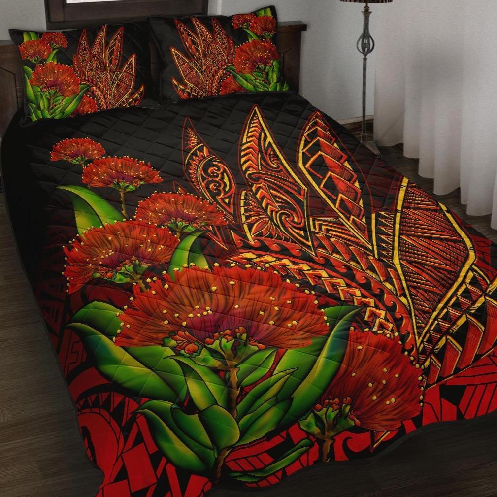 Polynesian Hawaii Quilt Bed Set Ohia Lehua