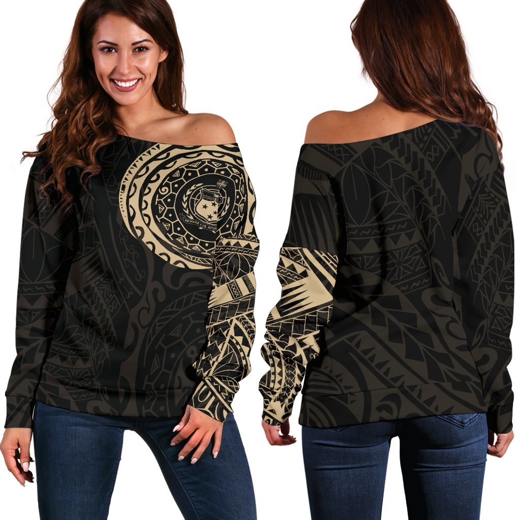 Samoa Polynesian Tattoo Style Off Shoulder Sweater A7