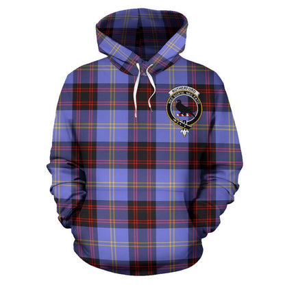 Printivon Rutherford Tartan Clan Badge Hoodie