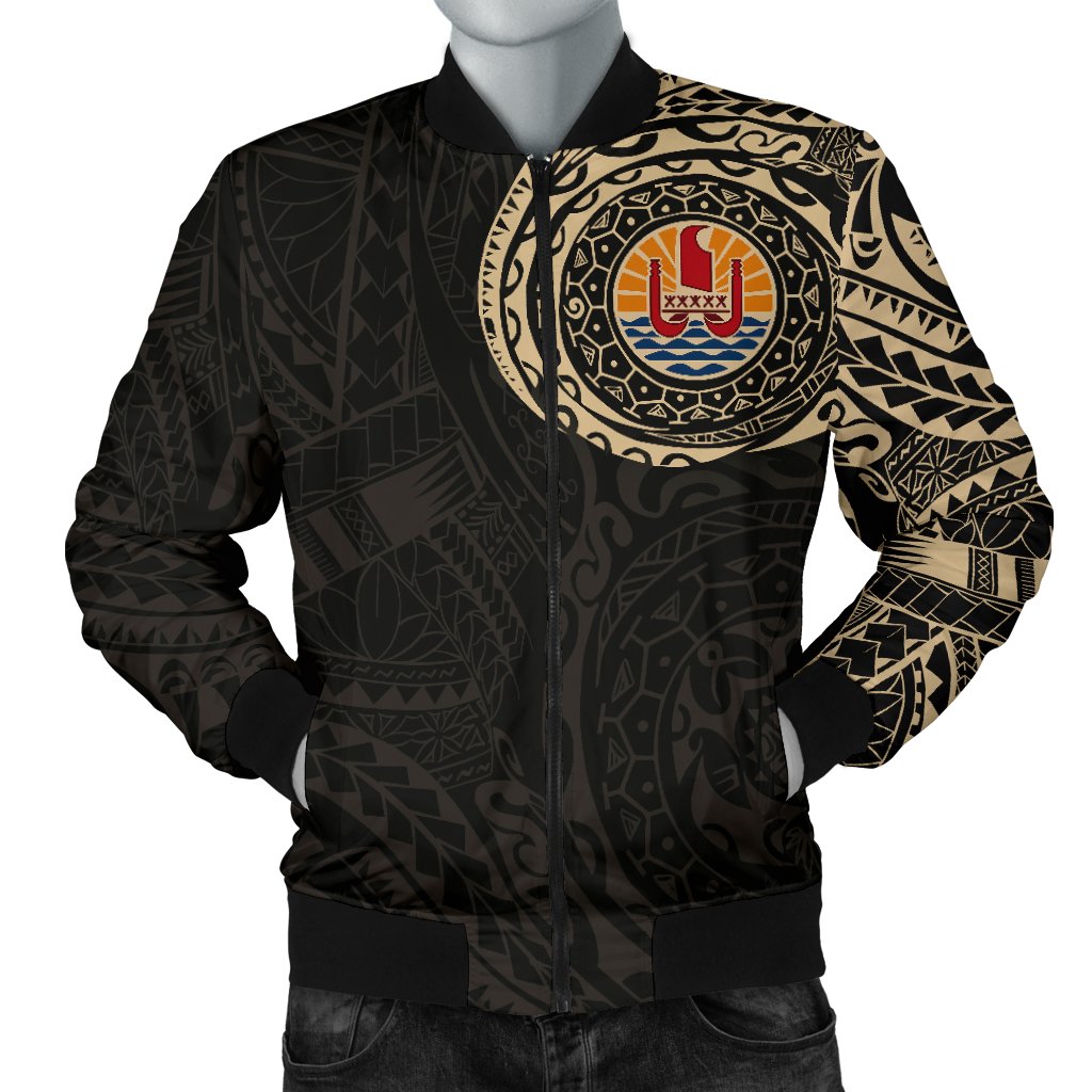 Tahiti in My Heart Polynesian Tattoo Style Men's Bomber Jacket