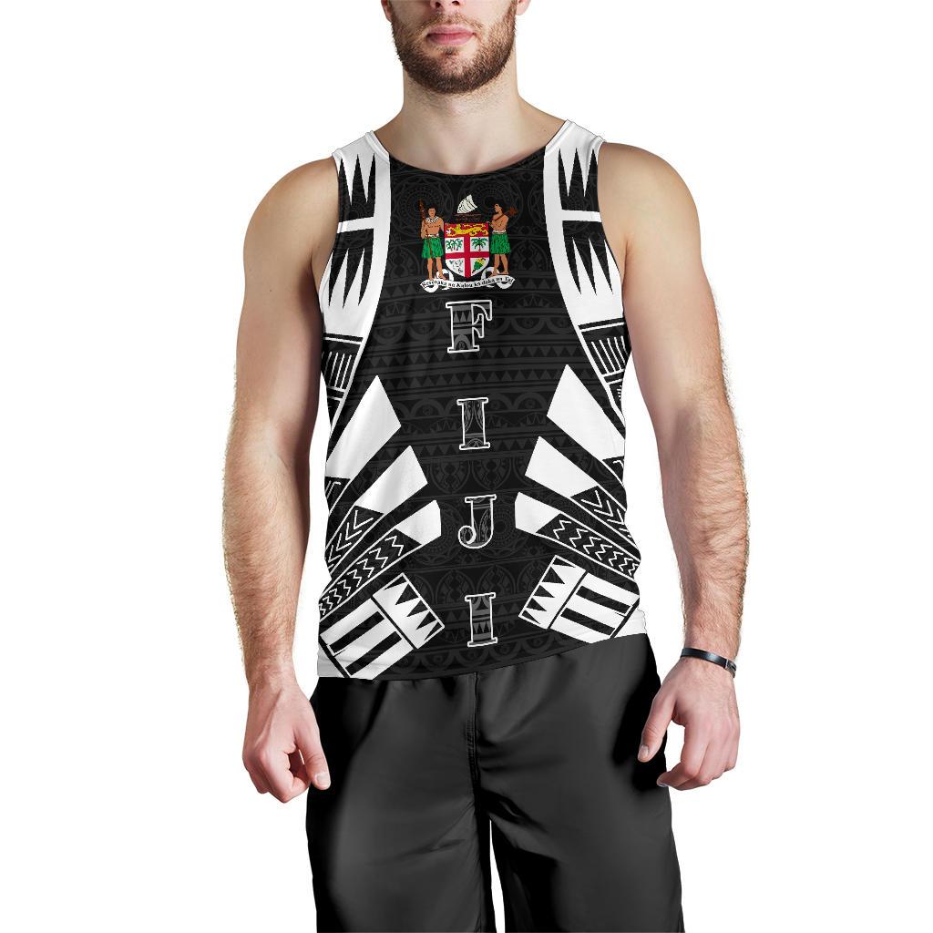 Fiji Men Tank Top Polynesian Tattoo Black