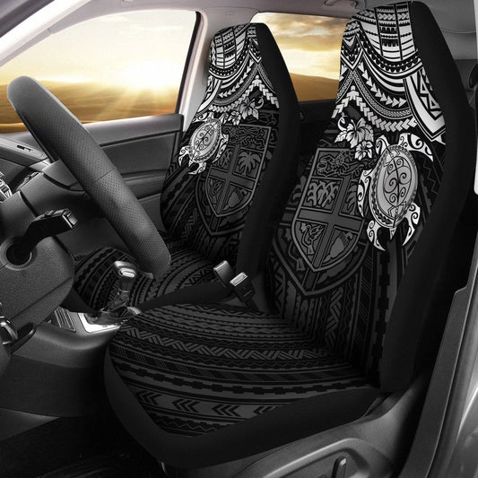 Fiji Car Seat Covers Fiji Flag Polynesian White Turtle