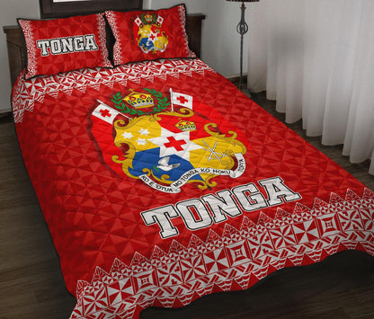 Tonga Quilt Bed Set Tonga Coat Of Arms Red Version