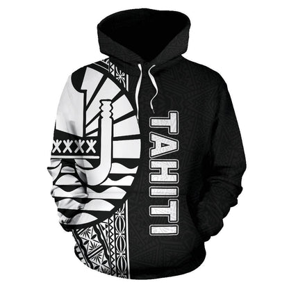 Tahiti (French Polynesia) Polynesian Hoodie White Line