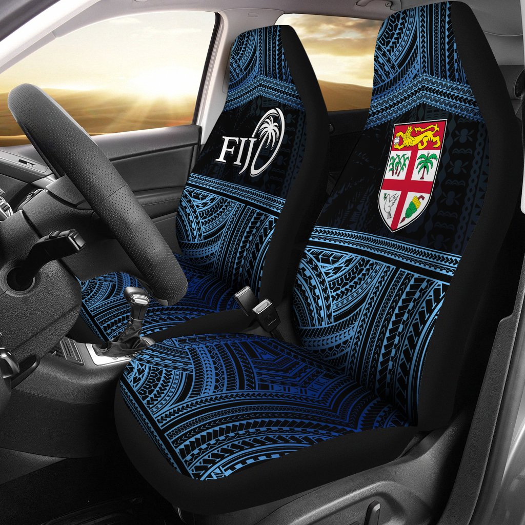 Fiji Rugby Polynesian Patterns Car Seat Covers Blue