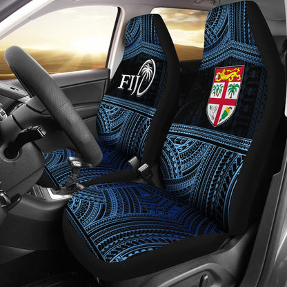 Fiji Rugby Polynesian Patterns Car Seat Covers Blue