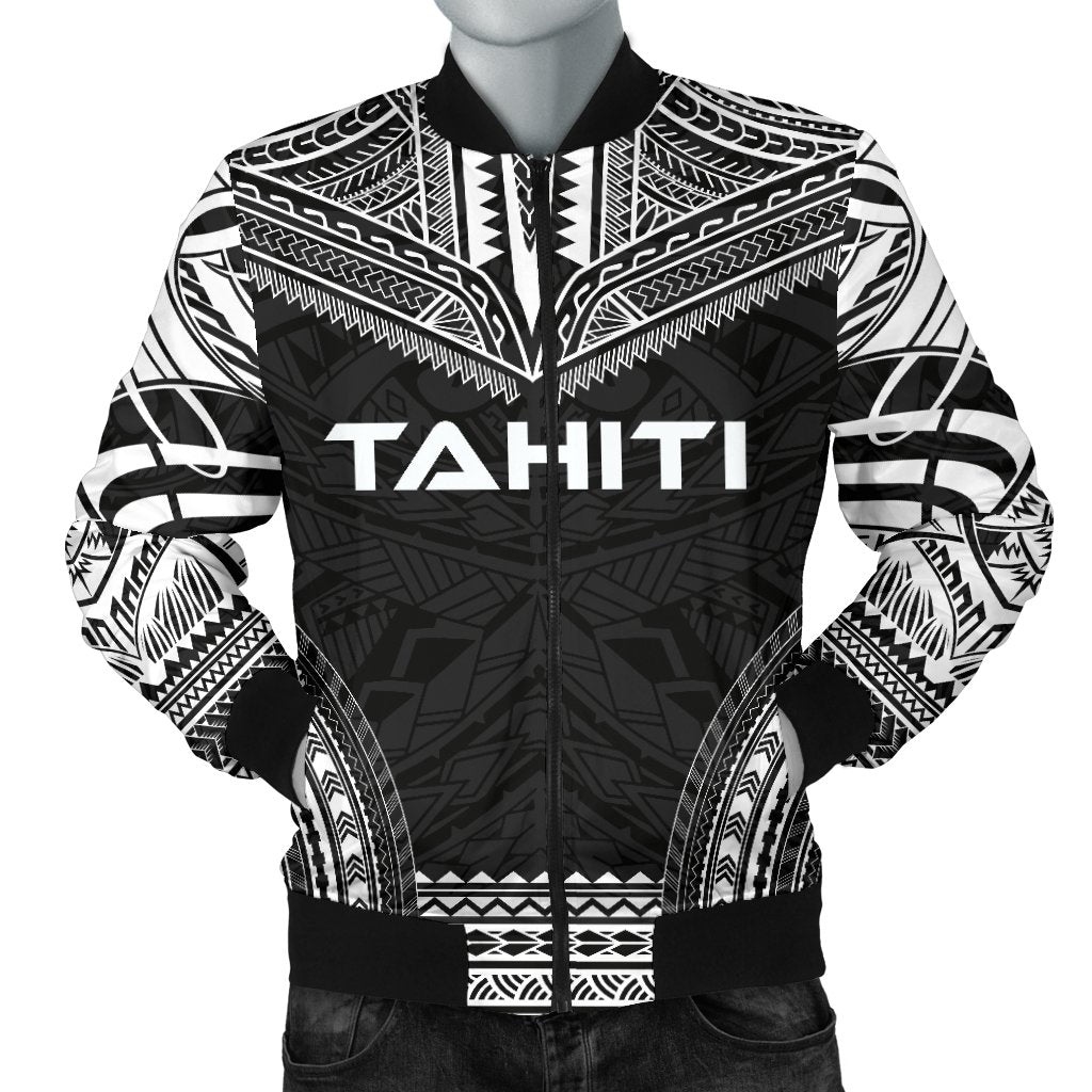 Tahiti Polynesian Chief Men's Bomber Jacket Black Version