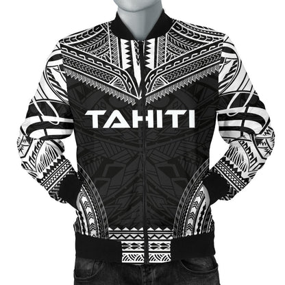 Tahiti Polynesian Chief Men's Bomber Jacket Black Version