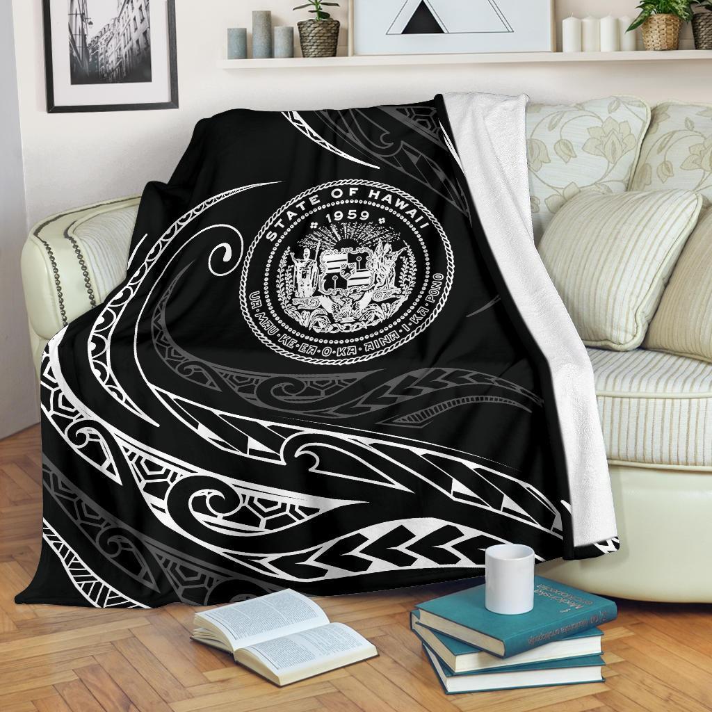 Hawaii Coat Of Arms Premium Blanket White Frida Style