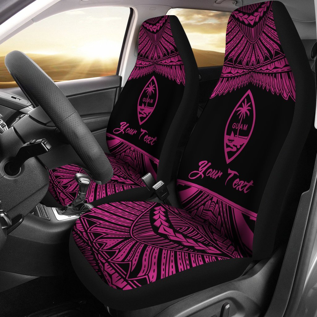 Guam Polynesian Custom Personalised Car Seat Covers Pride Pink Version