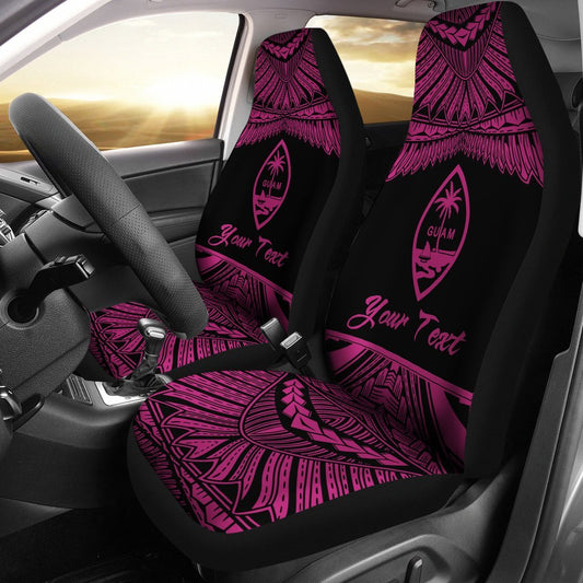 Guam Polynesian Custom Personalised Car Seat Covers Pride Pink Version