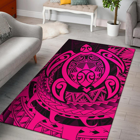 Hawaii Polynesian Turtle Rug Pink