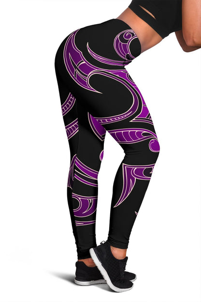 Hawaii Tribal Polynesian Women's Leggings - Purple - Juno Style - AH