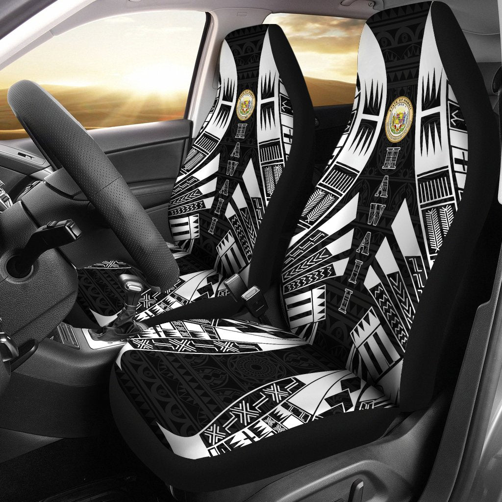 Hawaii Car Seat Covers Hawaii Seal Polynesian Tattoo Black