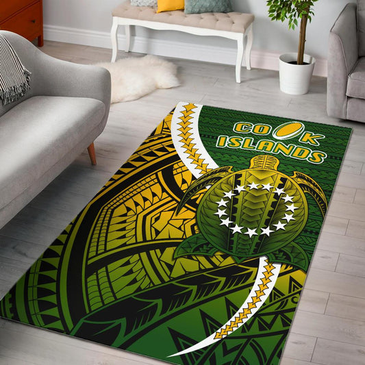 Cook Islands Area Rug Style Turtle Rugby