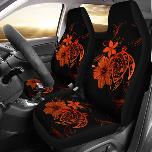 Hawaii Turtle Hibiscus Poly Orange Car Seat Covers