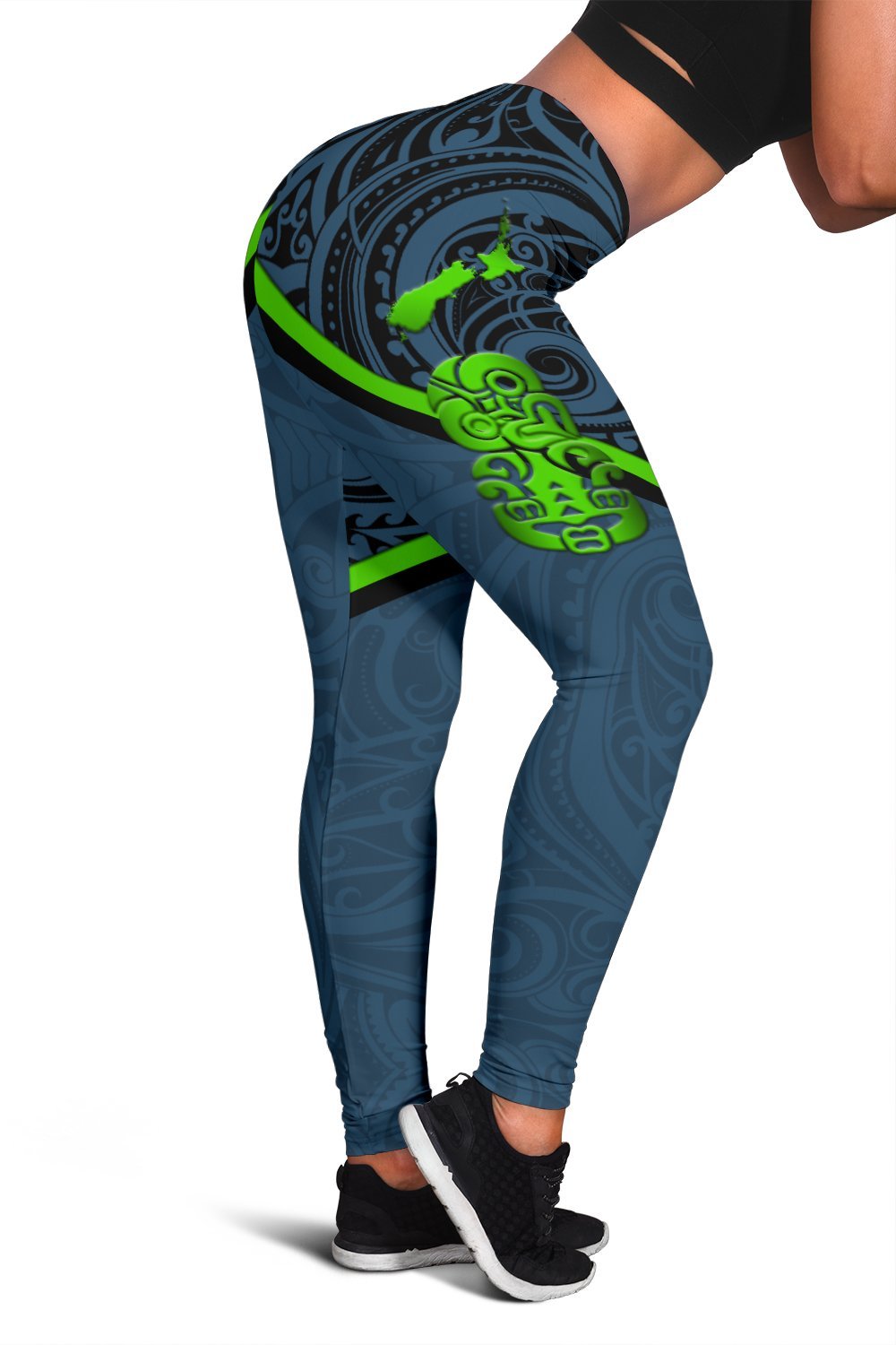 New Zealand Maori Rugby Women Leggings Pride Version - Navy