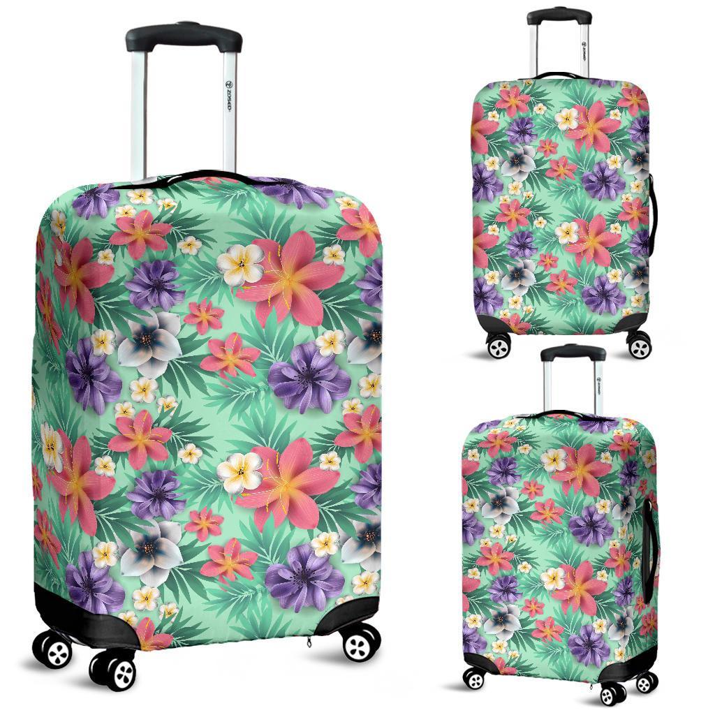Hawaii Tropical Flowers Blossom Palm Leaves Luggage Cover