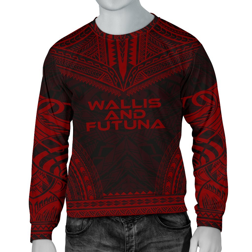 Wallis And Futuna Sweater Polynesian Chief Red Version