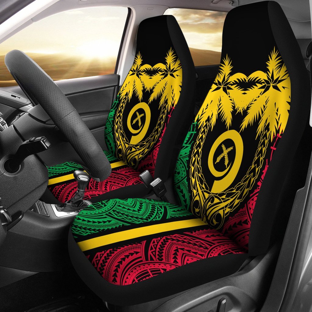 Vanuatu Car Seat Covers Vanuatu Flag Coconut Tree A02