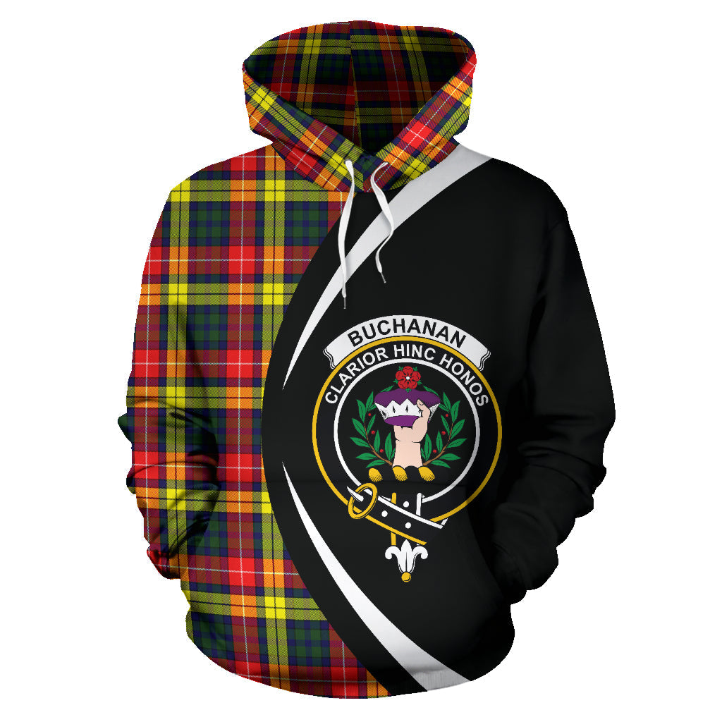 Printivon Buchanan Modern Tartan Crest Hoodie Circle Style