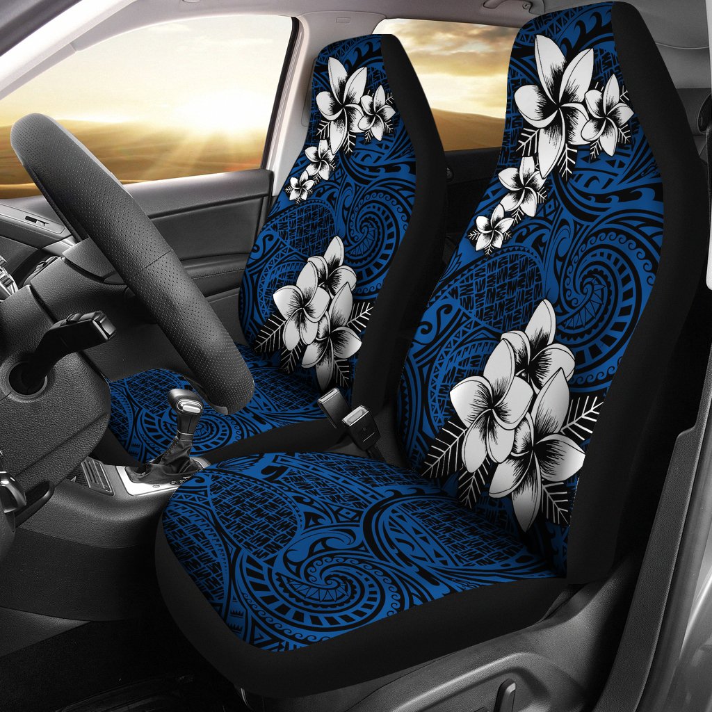 Hawaii Car Seat Covers Tribe Plumeria Blue