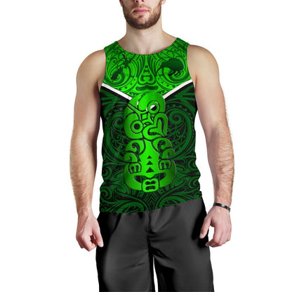New Zealand Maori Rugby Men Tank Top Pride Version Green