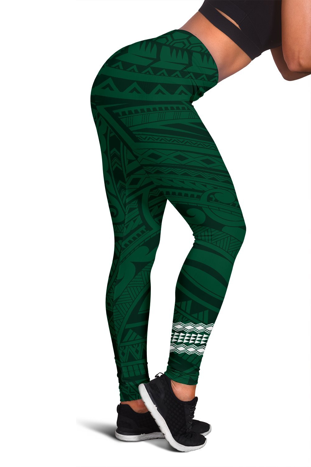 Hawaii Warrior Helmet Football Green Kakau Women's Leggings
