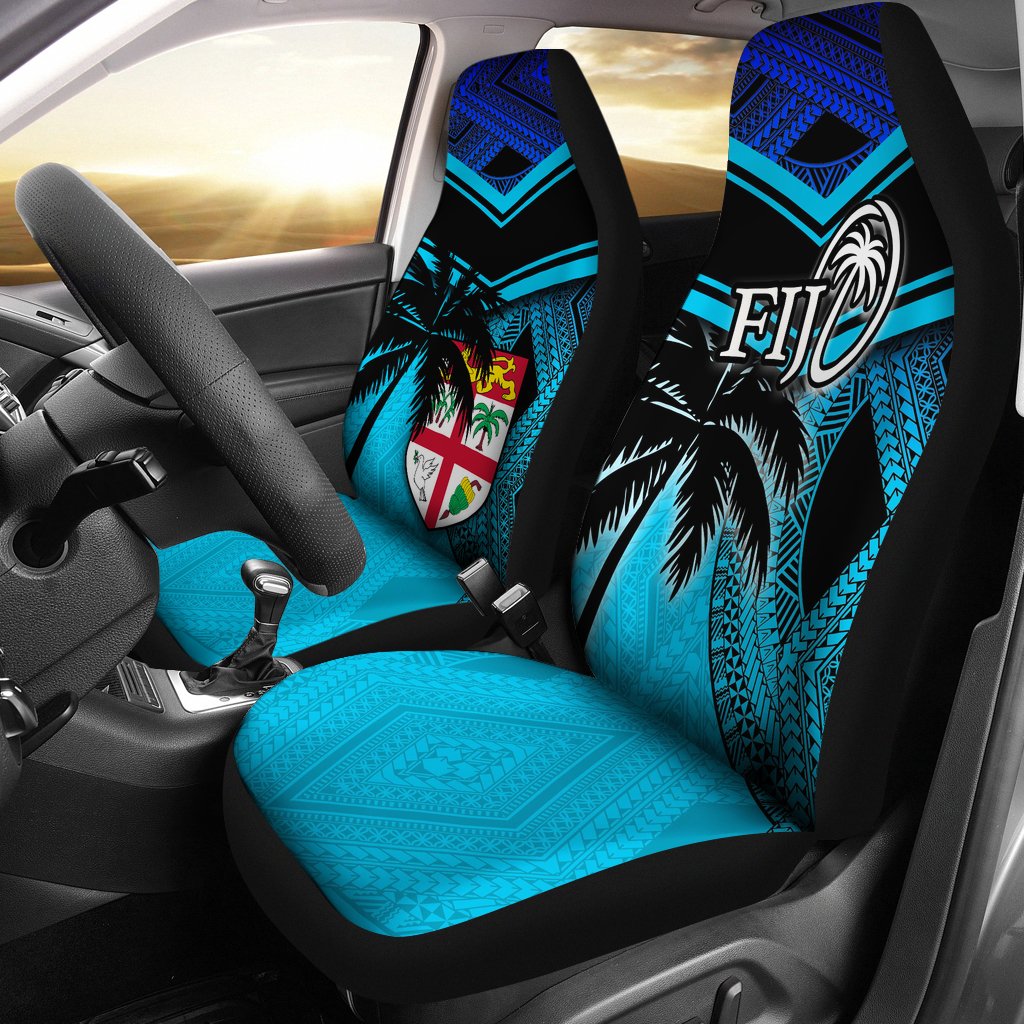 Fiji Rugby Polynesian Car Seat Covers Blue