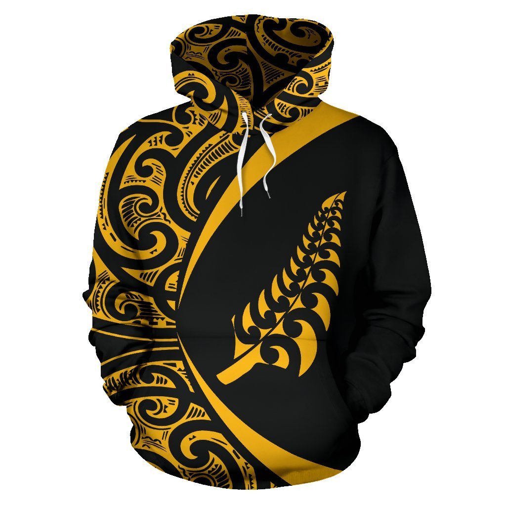 New Zealand Hoodie Maori Silver Fern Circle Style