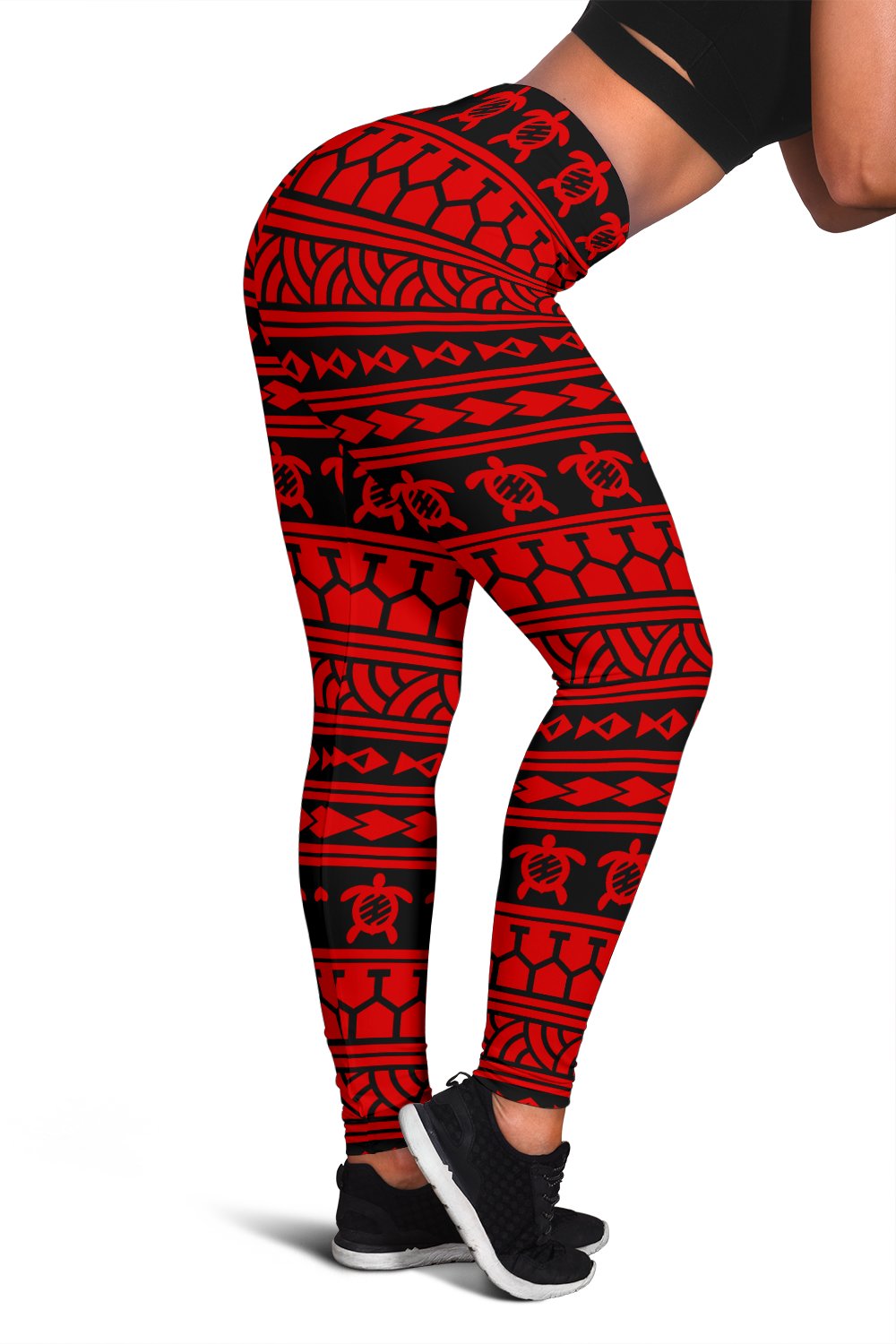 Polynesian Tattoo Tribal Red Hawaii Women's Leggings AH