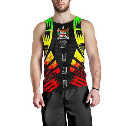 Fiji Men Tank Top Polynesian Tattoo Reggae