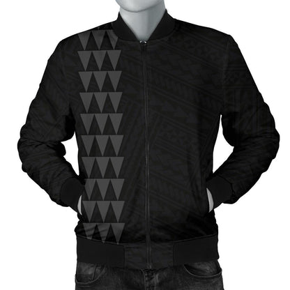 Hawaii Kakau Polynesian Kanaka Map Personalized Men's Bomber Jacket Grey