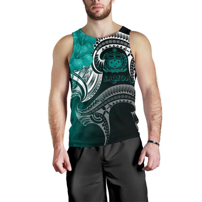 Samoa Men's Tank Top Samoa Seal Wave Style Green