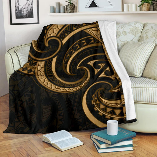 New Zealand Maori Mangopare Premium Blanket Polynesian Gold