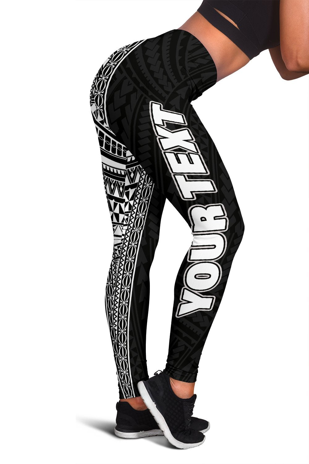 Polynesian Custom Personalised Women's Leggings - Black Style