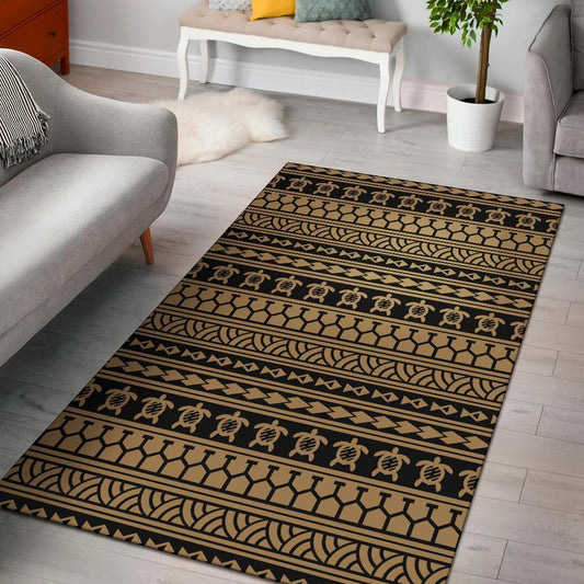Hawaii Area Rug Polynesian Tattoo Tribal AH