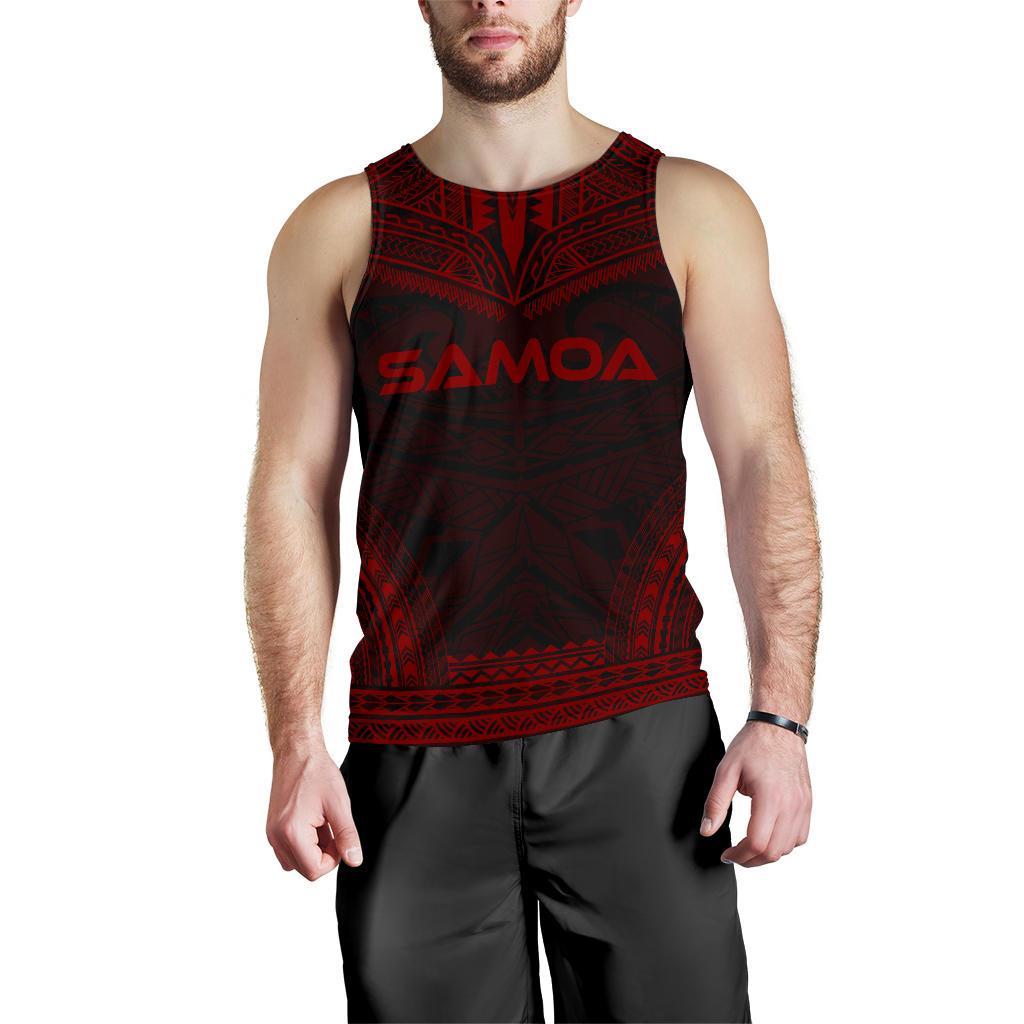 Samoa Men's Tank Top Polynesian Chief Red Version