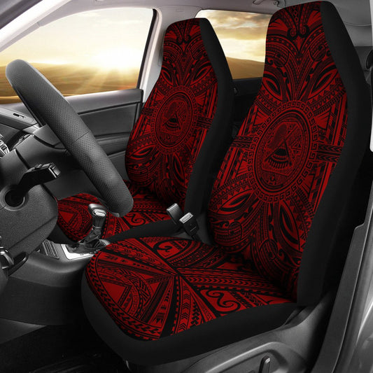 American Samoa Car Seat Cover American Samoa Coat Of Arms Polynesian Red Black