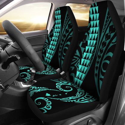 Hawaii Kakau Turquoise Polynesian Car Seat Covers