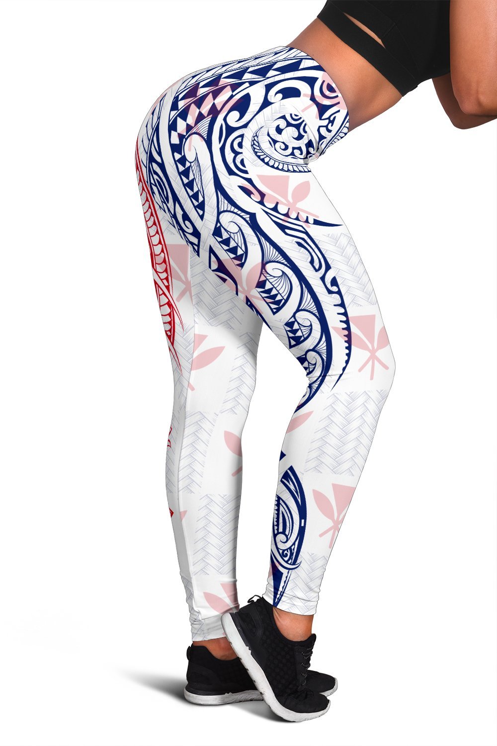 Hawaiian Kanaka Women's Leggings Flag Nation Demodern White AH