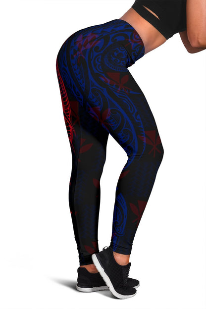 Hawaiian Kanaka Women's Leggings Flag Nation Black Demodern AH