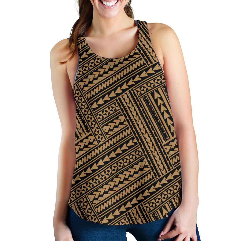 Polynesian Nation Gold Women's Racerback Tank Top