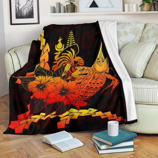 New Caledonia Polynesian Premium Blanket Swordfish With Hibiscus
