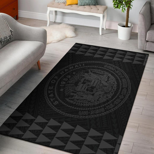 Kakau Seal Of Hawaii Polynesian Grey Rug