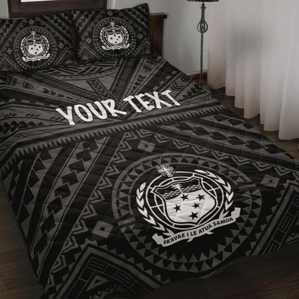 Samoa Personalised Quilt Bed Set Samoa Seal In Polynesian Tattoo Style