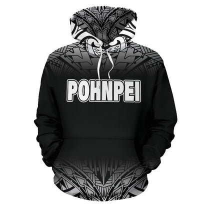 Pohnpei All Over Hoodie Black Fog Style